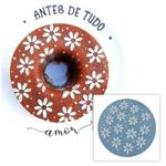Stencil Para Topo de Bolo - Flores DN89 18cm
