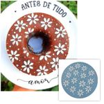 Stencil Para Topo de Bolo - Flores DN89 18cm