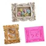 Molde De Silicone Moldura Vintage e 2 Arabescos