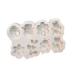 Molde de Silicone Apliques de Abelhas e Colmeia 8 Cav