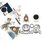 Kit Cortadores Astronauta e Foguete Modulado 5cm