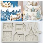 Molde de Silicone Casas Predios Igrejas de Natal