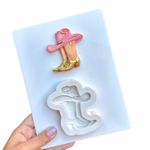 Molde de Silicone Bota Com Chapéu de Cowboy