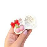 Molde de Silicone Cerejas Com Laço e Cesta