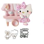 Kit Cortadores Hello Kitty Com Carrinho de Doces