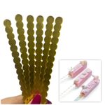 Palitos de Acrílico Babado Dourado 6 Un