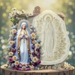 Molde de Silicone Religião - Santa Com Flores