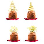 Topo de Bolo Em Acrílico Dourado Tema Natal Escolha 1 Un