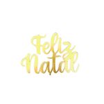 Topo de Bolo Em Acrílico Dourado Tema Natal Escolha 1 Un