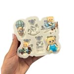 Molde de Silicone Apliques Ursos Ursinhos Menino 6 Cav