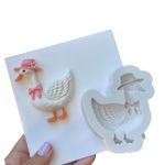 Molde de Silicone Pata / Ganso Com Chapéu 