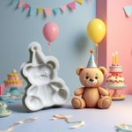 Molde de Silicone Urso Ursinho Aniversario