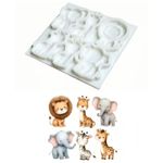 Molde de Silicone Animais do Safari 6 Cav
