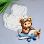 Molde de Silicone Urso Ursinho Aviador Grande
