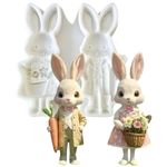 Molde de Silicone Casal de Coelhos da Páscoa