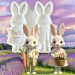 Molde de Silicone Casal de Coelhos da Páscoa