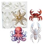 Molde de Silicone Animais do Oceano / Fundo do Mar 4 Cav