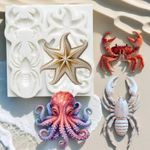 Molde de Silicone Animais do Oceano / Fundo do Mar 4 Cav