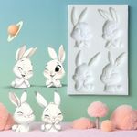 Molde de Silicone Coelhos da Páscoa 4 Cav