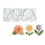 Molde de Silicone Flores - Tulipa Margarida e Rosa