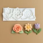 Molde de Silicone Flores - Tulipa Margarida e Rosa