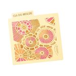 Stencil Flores e Folhas DN6 para Doces e Bolos Artesanato