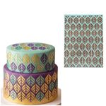 Stencil Folhas Arabescos DN27 para Bolos e Doces 