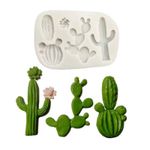 Molde de Silicone Cactos Diversos 5 Cav