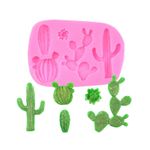 Molde de Silicone Cactos Diversos 5 Cav