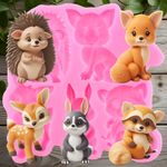 Molde de Silicone Apliques Animais do Bosque 5 Cav
