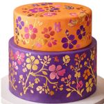 Stencil Textura de Flores Folhas e Galhos