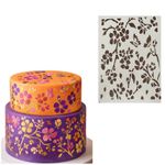 Stencil Textura de Flores Folhas e Galhos
