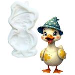 Molde de Silicone Pato Patinho Com Gorro