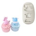 Molde de Silicone Chá de Bebê - Vestido e Macacão