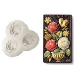 Molde de Silicone Flores - 3 Rosas (3 Santas)