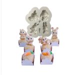 Molde de Silicone Mini Coelhos da Páscoa 6 Cav