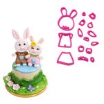 Cortador Páscoa - Casal de Coelhos 7cm