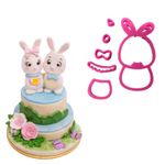 Cortador Páscoa - Casal de Coelhos Cute 6cm