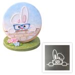 Marcador de Acrilico Coelho de Oculos Decorar Páscoa