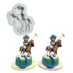 Molde de Silicone Urso No Cavalo Polo Horse