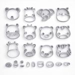 Kit Cortadores Rosto Animais do Safari 3,5cm 9 Modelos