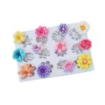 Molde de Silicone Mini Flores Diversas 12 Cav