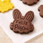 Cortador e Marcador Coelho Feliz Páscoa 5cm