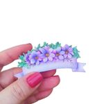 Molde de Silicone Faixa Floral de Violetas