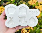 Molde de Silicone Apliques Alice No Pais das Maravilhas Mod 2
