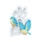 Molde de Silicone Pássaros Azul 4 Cav