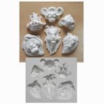 Molde de Silicone Rostos Personagens do Rei Leão 5 Cav