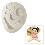 Molde De Silicone Menina Sentada Boneca