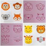 Kit Stencil Rostos Animais do Safari e Bosque