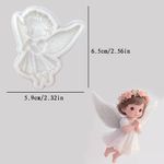 Molde de Silicone Mini Anjo Anjinha Com Coroa de Flores